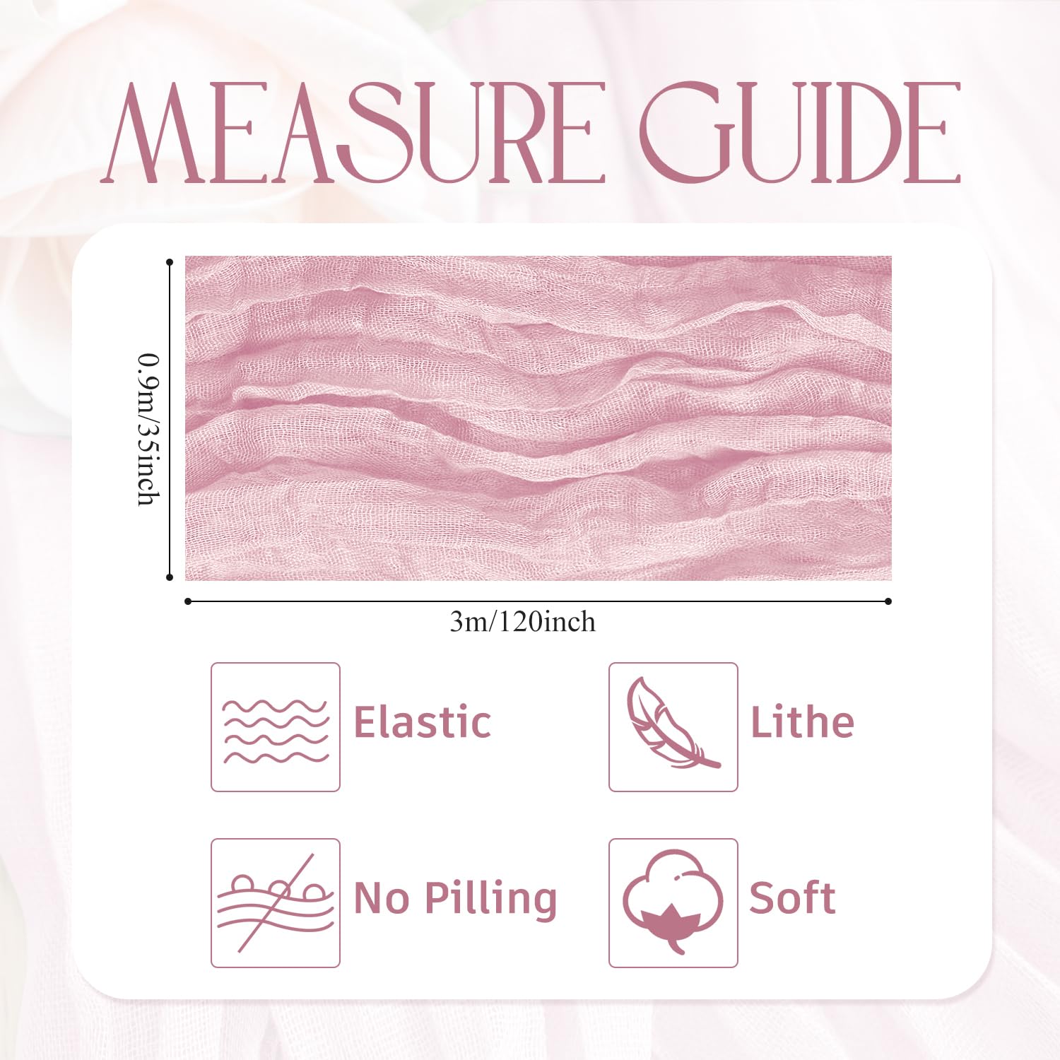 Wokceer Cheesecloth Table Runner 4Pack 10FT Blushing Pink Christmas Gauze Cheese Cloth Table Runner for Party Easter Rustic Sheer Table Runners for Baby Bridal Shower Wedding