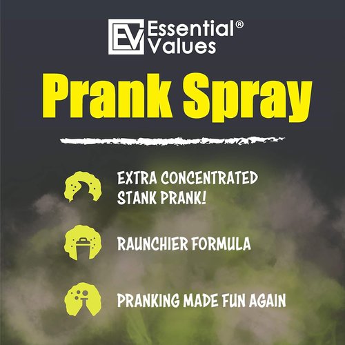 Essential Values Fart Spray for Pranks Extra Strong (1 fl oz) - Extra Concentrated Formula - Perfect Gag Gift for All | Prank Friends, Family, & Others if You Dare