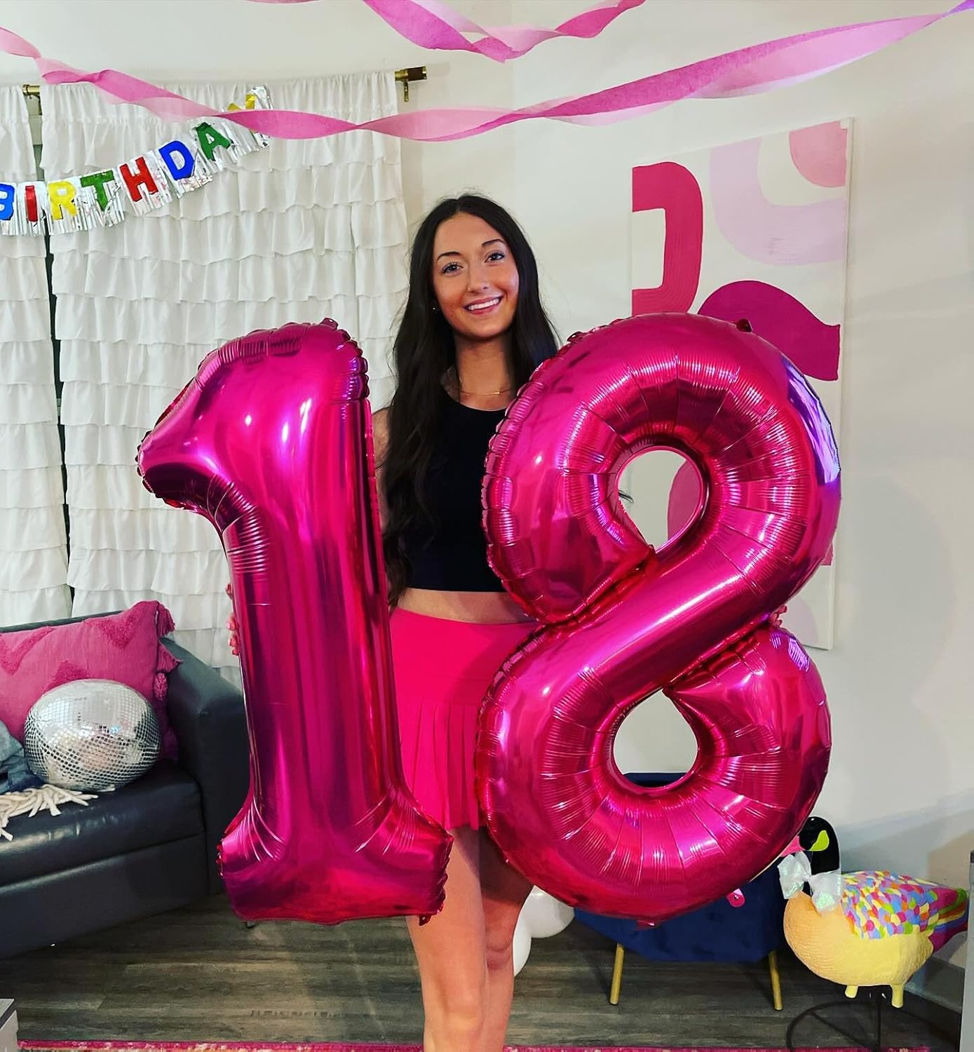 Number 8 Balloon - Hot Pink 40 Inch Birthday Decoration for Girls | Perfect 8th Birthday Party Supplies