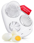 CraftyCrocodile Egg Slicer for Hard Boiled Eggs - 3 Slice Modes Egg Cutter, Heavy Duty, Stainless Steel Dicer - Kitchen Chopper Tool for Strawberry, Mushroom, Grape, Cherry Tomato - White