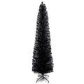 TKYGU 6ft Pencil Christmas Tree, Black Artificia Xmas Tree,Slim Holiday Tree Decoration, Skinny Xmas Tree with 316 PVC Needles & Folding Metal Stand, Home Office Holiday Decoration