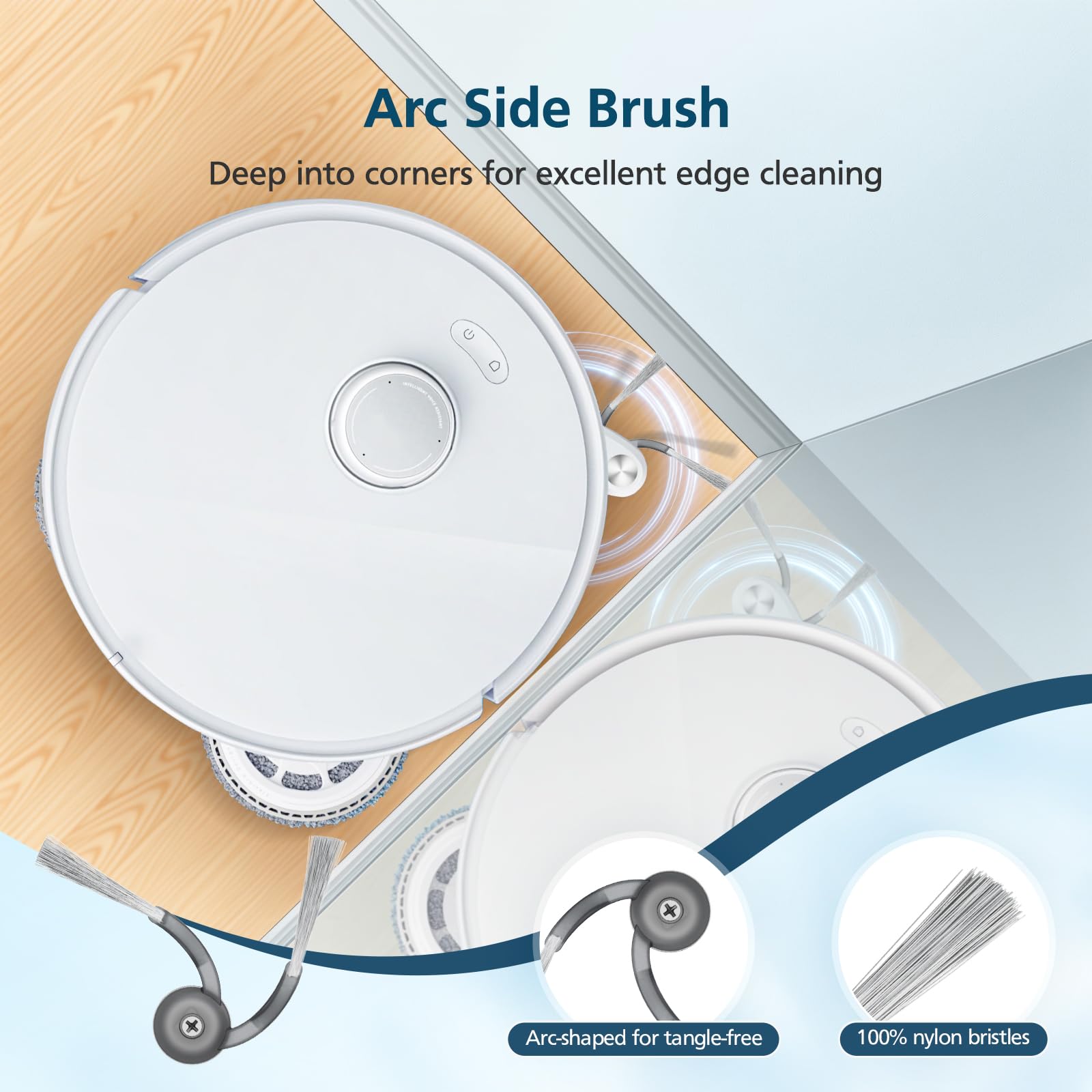 Qrevo S5V Replacement Parts for Roborock Qrevo S5V / Curv/Edge/Edge S5A / Curv S5X, Accessories include 2*Set Main Brush, 6*Mop Pads, 6*Vacuum Bags, 4*Hepa Filters, 6*Side Brush, 2*Cleaning Tool