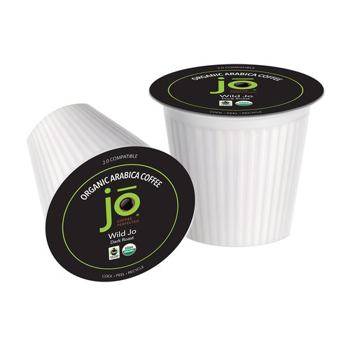 WILD JO: 48 Cups Dark French Roast Organic Coffee for Keurig K-Cup Compatible Brewers, Fresh Seal Single Serve Cups, Bold Strong Rich Wicked Good, Fair Trade Certified Kosher Gluten Free by Jo Coffee®