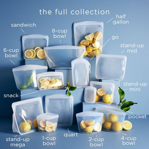 Stasher Silicone Reusable Storage Bag, Stand-Up Mega Bag, Reusable Freezer Bag, Microwave, Dishwasher, Oven Safe, Sous Vide, Premium Lunch Container, Eco Friendly, Food Storage Bag, 104 oz, Sea Urchin