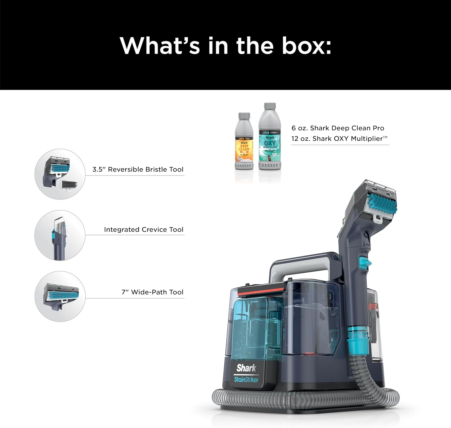 Shark StainStriker Portable Carpet Cleaner - XL Self-Cleaning Tool & Stain Remover | Perfect for Car Interiors