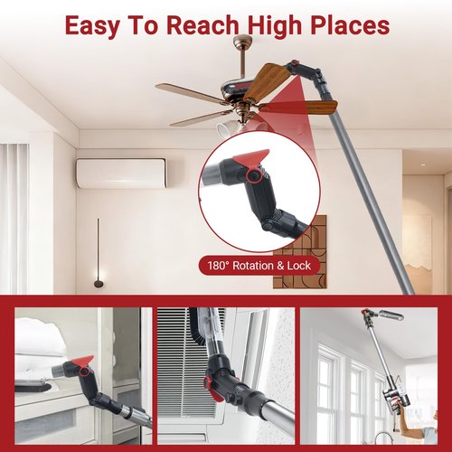 EZ SPARES Compatible with acuum Cleaner,Multi-Angle Hose 1 1/4inch 32mm Adapter Vacuum Plastic Curved Handle Bent End Hose Wand