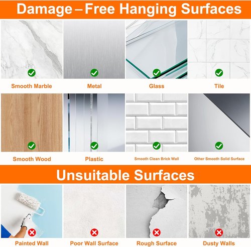 DDMY Heavy Duty Adhesive Hooks - 50lb Max Capacity, Waterproof & Reusable, 8 Pack for Home & Outdoor Use