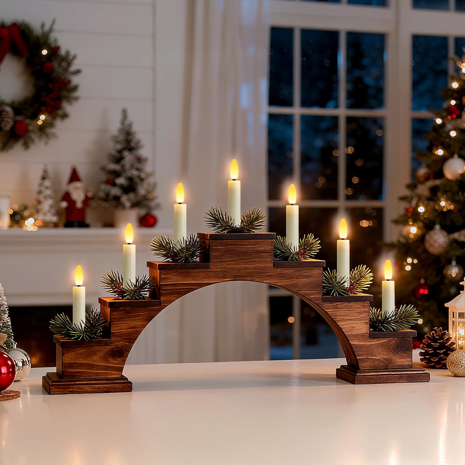 Skiennix 4-Inch Clip-On Candles - Battery Operated Flameless LED Lights with Remote Timer | 10 Pcs for Christmas & Halloween Decor