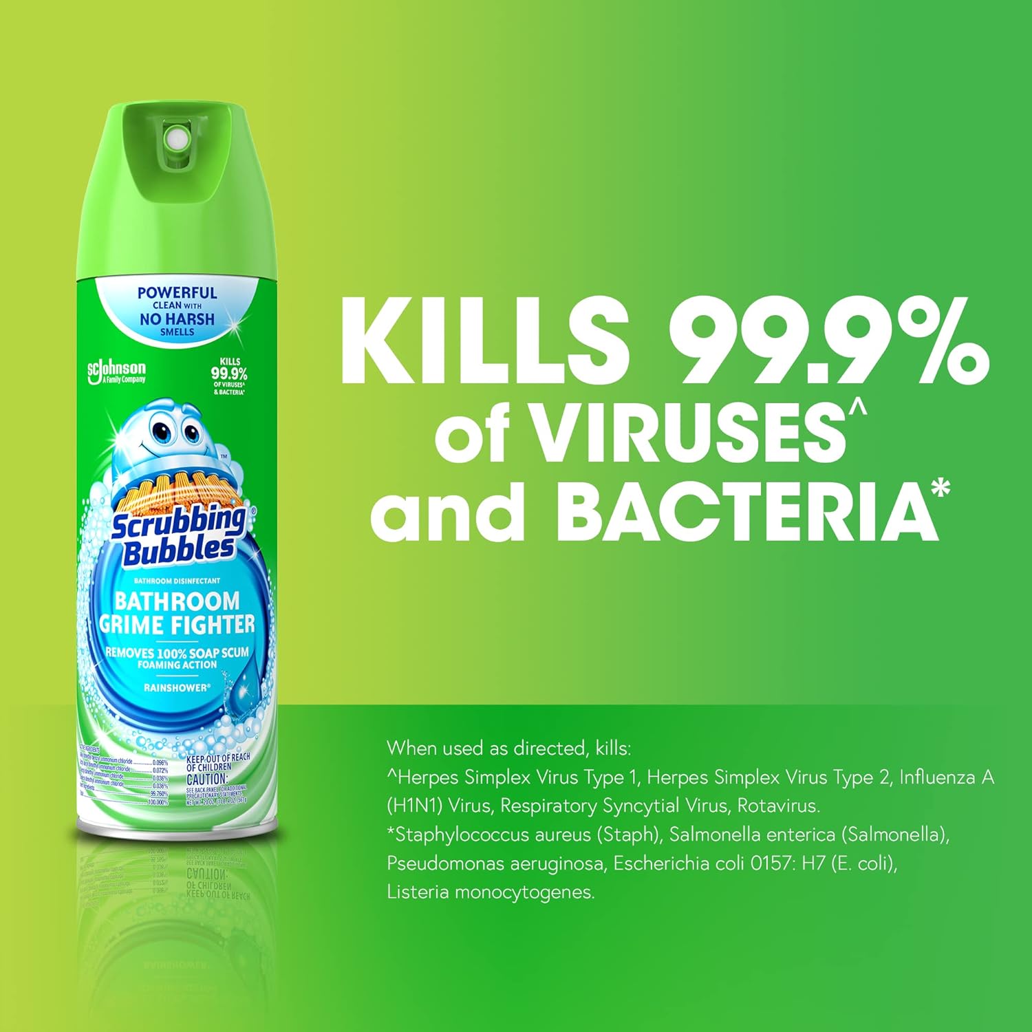 Scrubbing Bubbles Bathroom Cleaner - Foaming Disinfectant Spray with Rainshower Scent | 20oz