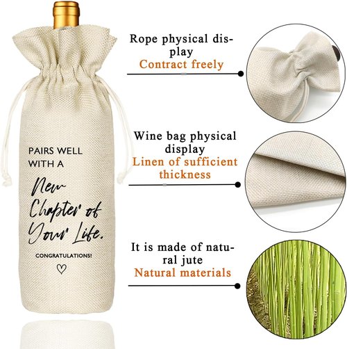 New Job Gifts Wine Glass, Farewell Gifts for Coworkers Women Men, Funny New Job Glass and Wine Bag Set, Going Away Gift for Friends Boss Colleague, Pairs Well With a New Chapter of Your Life