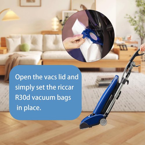 10Pack R30D HEPA Vacuum Bags Compatible with Riccar Brilliance R30D, R30P, R30PET & Simplicity Synchrony S30D, S30P, S30PET Upright Vacuums Cleaner, Part RNHC-6/SNH-6