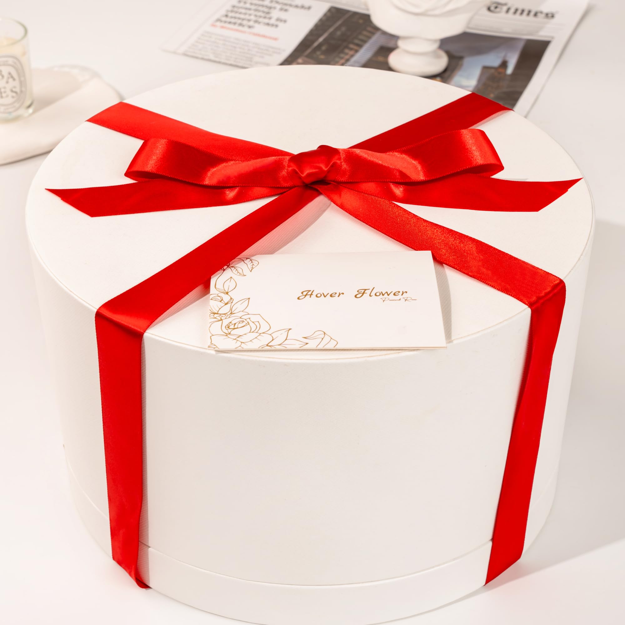 27 Forever Roses in Luxury White Box, Eternal Real Roses Birthday Gifts for Women, Preserved Flowers for Delivery Prime, Anniversary, Valentine's Day, Mothers Day for Mom (Red)