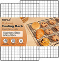 TOPCJ Cooling Rack - 2PCS Heavy Duty Stainless Steel Baking Rack | 10”X15” Non-Stick Grilling & Roasting