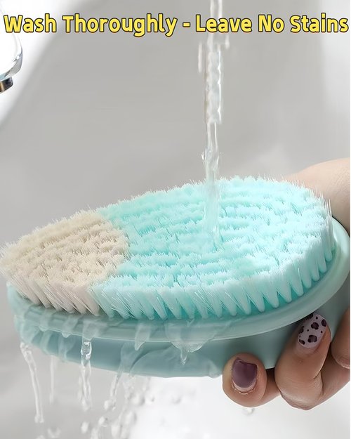 2 Pack Soft Bristle Cleaning Scrub Brush Laundry Brush Scrubber Brush for Clothes, Carpet and Fabric Stain Removal, Scrubbing Brush with Ergonomic Handle (Blue)