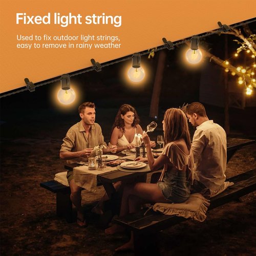 GEZIDEA 50 Pack Christmas Light Clips Outdoor, Universal Gutter & Shingle Clips for Hanging Mini String Lights, Roof, House, Yard, Holiday Decorations
