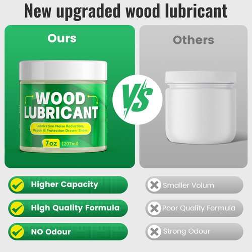 HONKID Wood Lubricant, 7OZ Drawer Wax Wood Lubricant Multi-Purpose Wax for Drawers, Doors, & Windows, Reduce Noise, Restore Antique Furniture, Door Hinge Lubricant