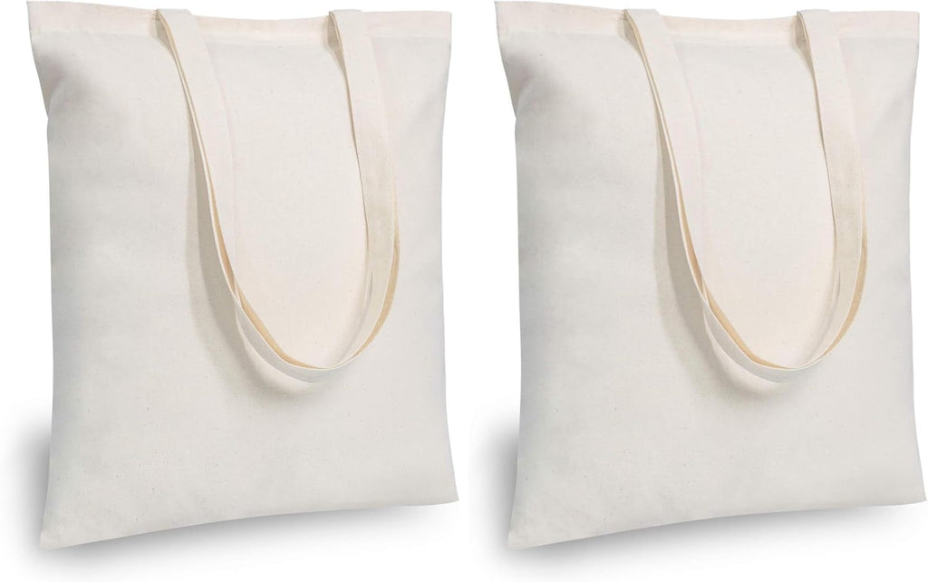 TOPDesign 48-Pack Cotton Tote Bags - Lightweight Reusable 16"x15" Grocery Bags for DIY & Promotions