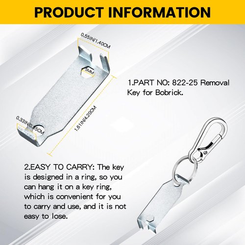 Zookpr 5 Pcs 822-25 Removal Key for Bobrick Toilet Paper Dispenser Key, Removing B2740 Toilet Paper Dispenser Spindle and 822 Series Bathroom Soap Dispenser Top Trim