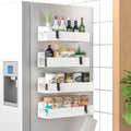 HuggieGems Magnetic Spice Storage Rack - 4 Pack Organizer for Refrigerator & Oven | White