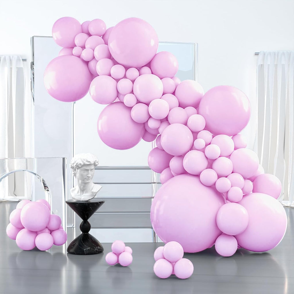PartyWoo Baby Pink Balloons - 100pcs Pastel Arch Kit for Gender Reveal & Baby Shower | 5-36 Inch Sizes