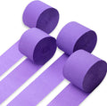 PartyWoo Crepe Paper Streamers - Pale Purple Party Decorations | 4 Rolls, 328ft Total Length (1.8 Inch x 82 Ft/Roll)