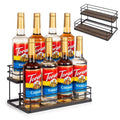 8 Bottle Capacity Coffee Syrup Organizer 2 Tier Coffee Syrup Stand Shelf for Coffee Bar Kitchen Small Wine Rack for Bar Family Storage for Syrup Wine Dressing