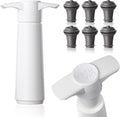 Vacu Vin Wine Saver Pump White with 6 Vacuum Stopper Grey - Airtight Seal for Opened Bottles to Preserve the Freshness Up to 10 Days - Easy to Use Perfect for Every Occasion