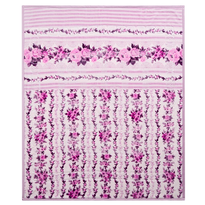 King Size Korean Mink Blanket - Lavender, 87x94 Inches, Heavy 2-Ply Winter Bed Cover - Reversible Raschel Throw