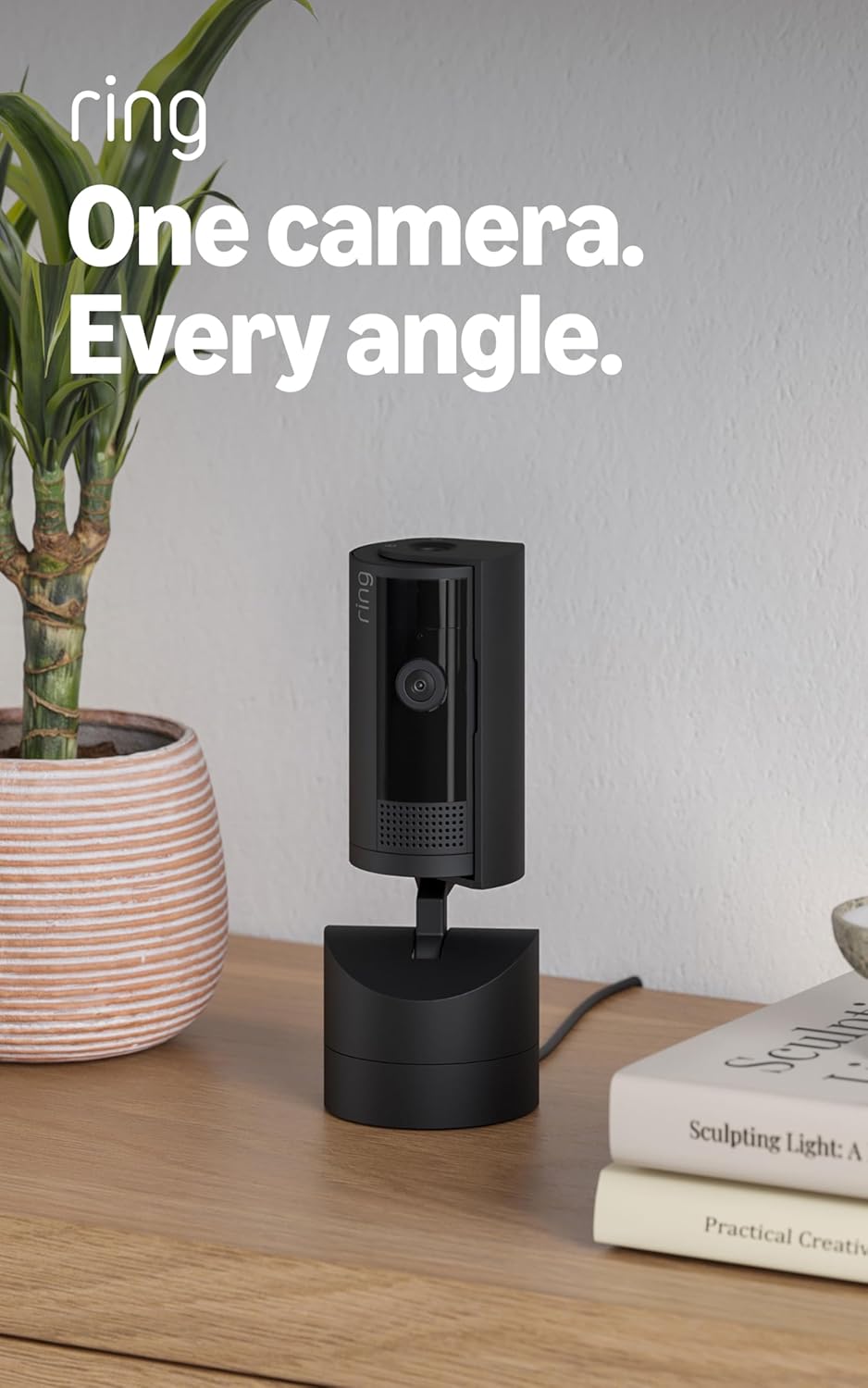 Ring Pan-Tilt Indoor Cam - 360° Pan Coverage, HD Video & Two-Way Talk | White