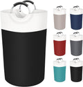 BlissTotes 90L Collapsible Laundry Basket - Waterproof Hamper with Foam Handles | Black