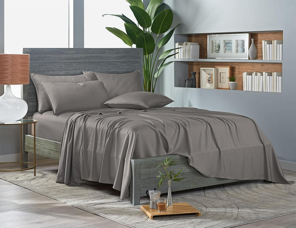 Pure Bamboo Twin XL Sheets - Luxuriously Soft & Cooling 100% Organic Viscose Bed Sheet Set | Graphite Color