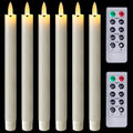 Homemory Flameless Taper Candles - Remote Timer & Dimmer, Flickering LED, Ivory, 9.6 Inches, 6 Pcs for Weddings & Christmas Decor