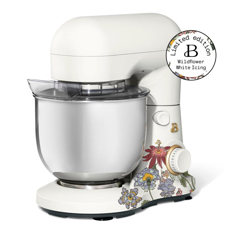 3.5 Qt Stand Mixer with Flat Beater, Dough Hook, Whisk - Wildflower White Icing