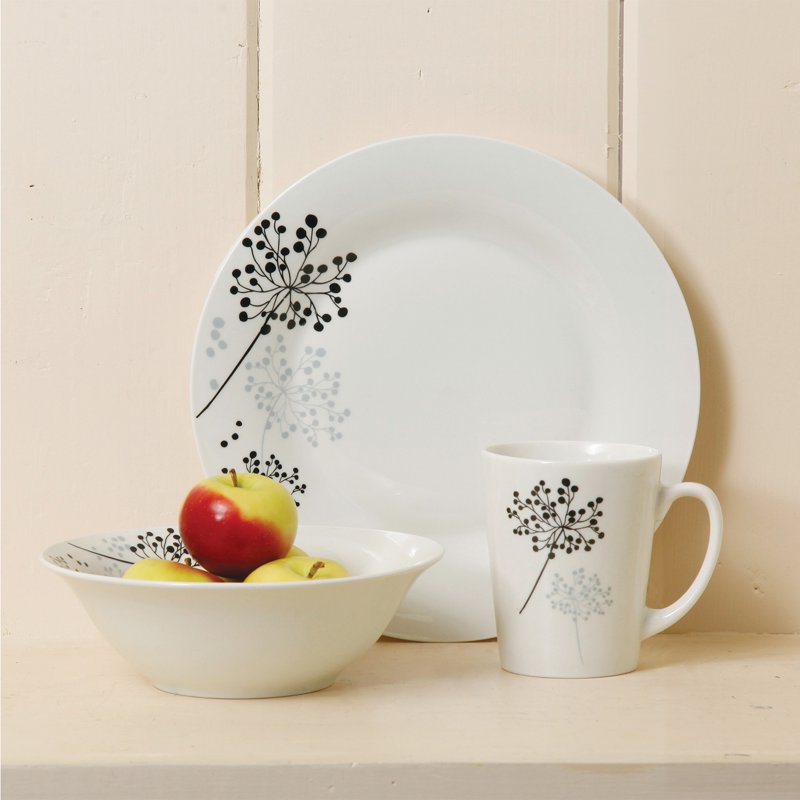 12-Piece Dinnerware Set - Stylish Whiteware Collection