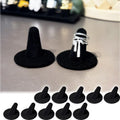 Black Velvet Ring Display Stand, 10PCS Ring Holder and Organizer, Jewelry Display Stand for Storage