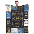 Jieoyfyug 90th Birthday Gifts for Men, 1936 90 Year Old Blanket 50"x60", Retirement Christmas Fathers Day Birthday Gifts for Him Dad Papa Grandpa Husband Uncle