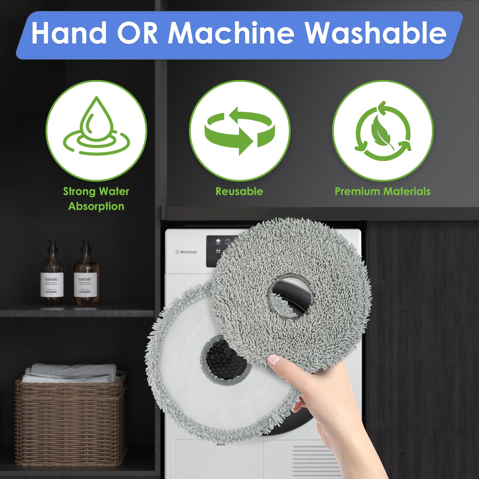 (4 Pack) L40 Ultra Replacement Mop Pads for Dreame X50 Ultra/ X40 Ultra/ X30 Ultra/ L10s Ultra/ L10s Pro Gen 2/ L10s Pro Ultra/ L10s Plus/ Mova P10 Pro Ultra Robot Vacuum, Replacement Mop Cloths