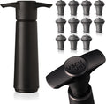 Vacu Vin Original Wine Saver with 11 Vacuum Bottle Stoppers – Black Wine Preserver Pump for Red or White Wine – Manual Air Remover System – Airtight Seal – Keep Wine Fresh Longer