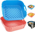 Air Fryer Silicone Liners - Reusable 7.1 Inch Square Mats for 4-7 QT Air Fryers | 2 Pack Kitchen Accessories