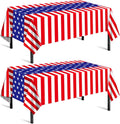 Patriotic Tablecloth by [Brand Name] - 2 Pack Red, White & Blue Disposable Plastic | 54” x 108” for 4th of July Celebrations