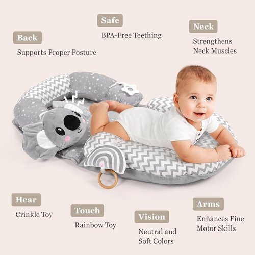Koala 4-in-1 Tummy Time Mat - Educational Play Mat & Sitting Support for Infants 0-12 Months