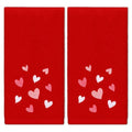 JarThenaAMCS 2Pcs Valentine's Day Hand Towels Red Pink Heart Embroidered Cotton Bathroom Towel Absorbent Bath Towel for Kitchen Dish Hand Drying Cleaning Cooking, 29.5 x 13.7 Inch