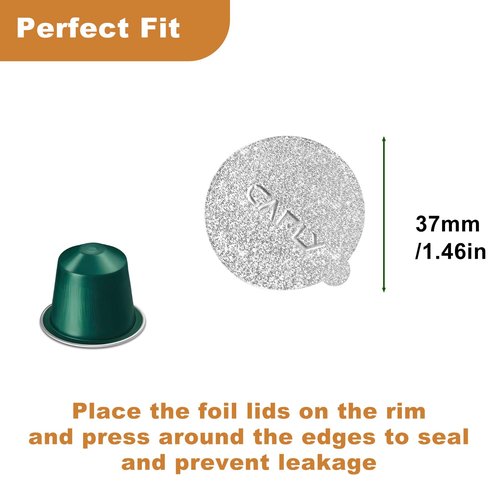 200Pcs 37mm Aluminum Espresso Foils Lids, Seals-Reuse Capsules Coffee Pods, Compatible with Nespresso Original Line Machines, Reuse Coffee Pods Cover Seals