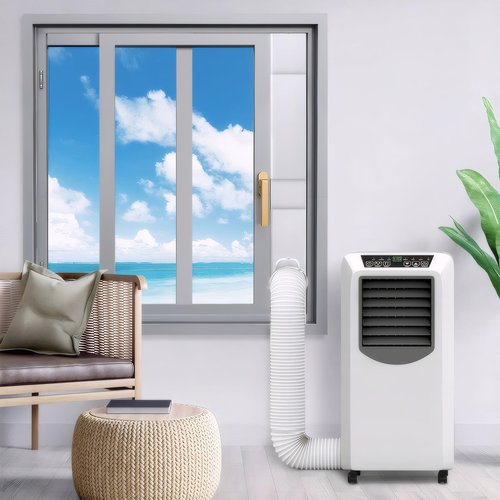Ninonly Portable Air Conditioner Window Vent Kit with 5.9"" Exhaust Hose, Portable AC Seal Kit for Sliding Window with 4 Plates, Universal Coupler Fits 5.9 & 5.1 Inch Diameter Exhaust Hose, White