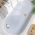 HITSLAM Bathtub Mat Non Slip, 35x16 Inch Bubble Oval Bath Tub Mat for Bathroom, Machine Washable Shower Mat with Suction Cups and Drain Holes, Clear