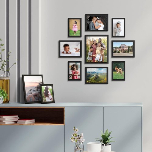 Icona Bay 8x10 Black Picture Frame - Contemporary Design with Detailed Molding | Wall Mount or Table Top