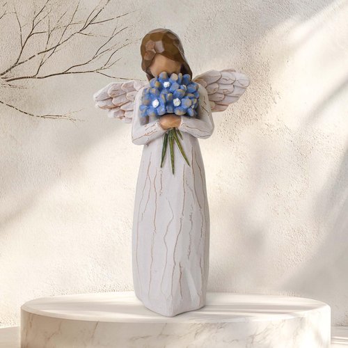 NANAOUS Forget Me Not Guardian Angel Figurines, Sympathy Gifts for Loss of Loved One, Miscarriage Gifts for Mothers, Sculpted Hand-Painted Statue for Home Decor Ornament