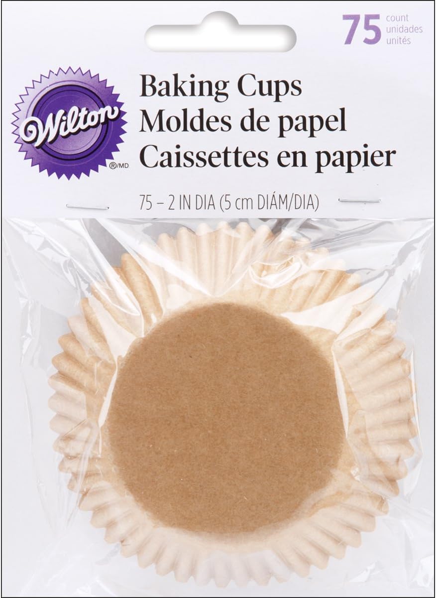 Wilton Unbleached Baking Cups - Standard Size, 75 Count for Perfectly Baked Treats