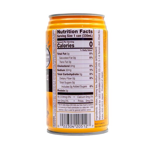 UCC Japanese Oolong Tea Drink, 11.1-Ounce Cans, Pack of 24, No Sugar, No Artificial Flavors or Coloring, Refreshing Canned Beverage, Authentic Taste, Perfect Healthy Drink