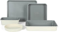 Sur La Table Carbon Steel Baking Pans Set - Premium Non-Stick, PFOA-Free, Grey & Linen White Exterior